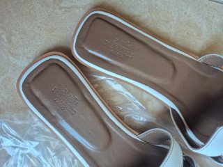 Ciabattine Hermes Bianche e Marroni