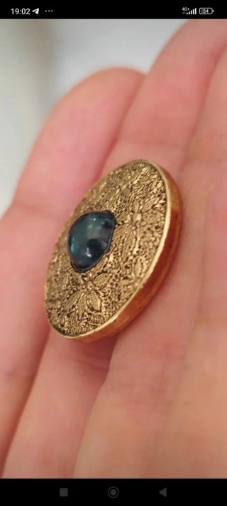 3 bottoni gioiello vintage oro verde 2,3 cm