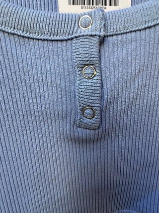 Top canalé azul Zara Talla M
