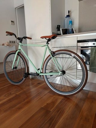 Bicicleta Fixie Kamikaze Mint/Turquesa.