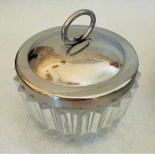 Vassoio antipasto acciaio e vetro con posate