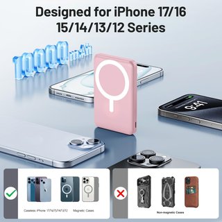 Powerbank Magsafe Rosa con Display