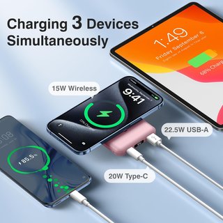 Powerbank Magsafe Rosa con Display