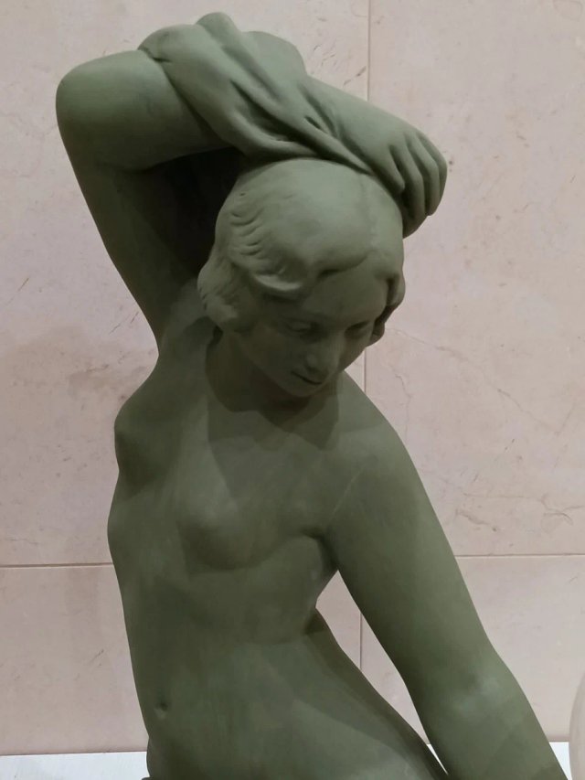 Lámpara Ninfa Art Déco Verde y Dorada