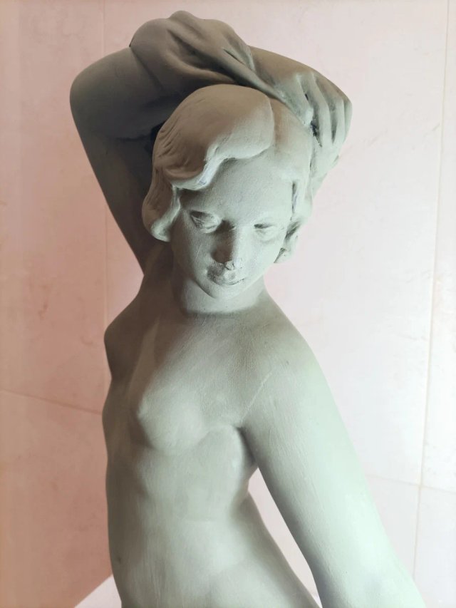 Lámpara Ninfa Art Déco Verde y Dorada