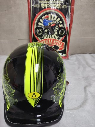 Casco Moto Media Cara Retro Gótico Vikingo XL
