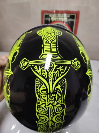 Casco Moto Media Cara Retro Gótico Vikingo XL
