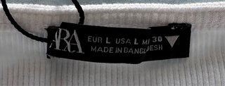 Top Zara blanco manga abullonada Talla L