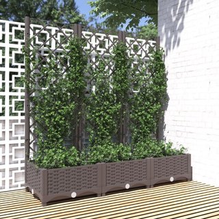 Fioriera da Giardino con Graticcio Marrone 120x40x121,5cm