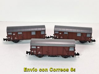 Escala N - 3 vagones cerrados de 2 ejes DB ROCO