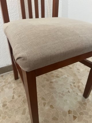 Pack 4 Sillas Tapizadas Madera Beige