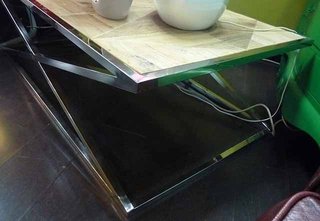 Tavolo Salotto Legno e Acciaio