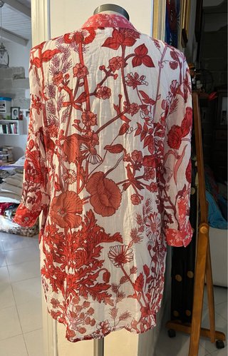 Almaplena camicia copricostume ampia fantasia flor