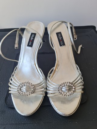 Sandalias de fiesta plateadas T. 37.5