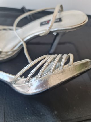 Sandalias de fiesta plateadas T. 37.5