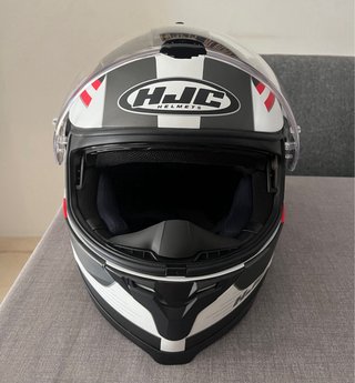 Casco Moto HJC C70N Blanco Negro Rojo