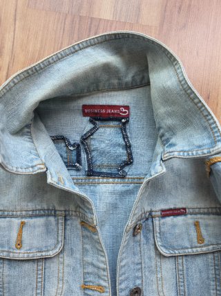 Chaqueta tejana vaquera azul