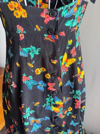 Vestito mini con bottoni retro Vintage farfalle