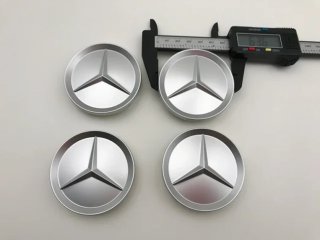 4 CENTROS DE RUEDA MERCEDES PLATA 64MM