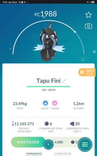 Tapu Fini Shiny Pokémon GO 1988 PC