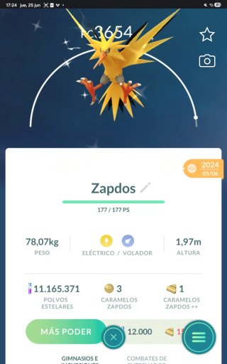Zapdos SHINY ✨ Pokémon GO 3654 PC