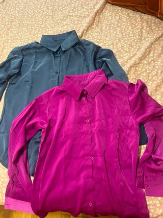Camisa satinada fucsia