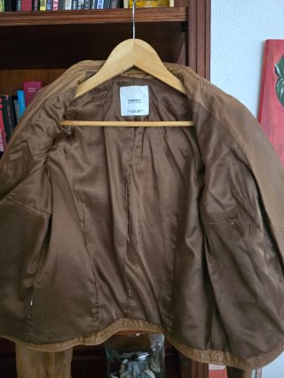 Chaqueta Mango Piel Marrón.