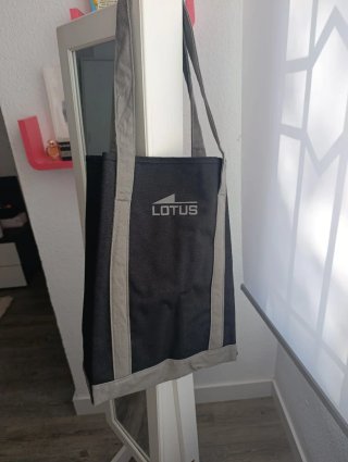 Bolso Tote Bag Lotus Negro Gris Nuevo