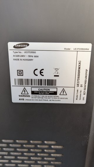 Televisor Samsung 37 Negro/Gris