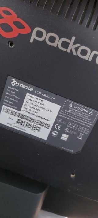 Monitor Packard Bell Negro PC