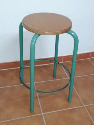 Taburete Vintage Madera y Metal