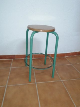 Taburete Vintage Madera y Metal