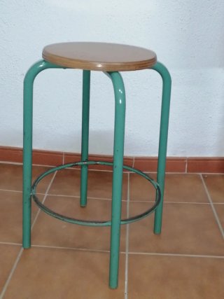 Taburete Vintage Madera y Metal