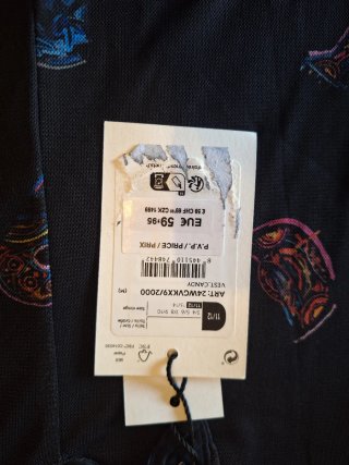 Vestido Desigual Negro Estampado Niña Talla 11/12