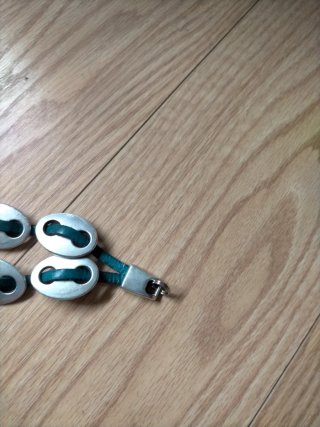 Pulsera eslabones ovalados plata y verde 20 ctm