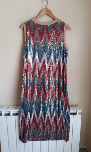 Vestido lentejuelas morado talla única