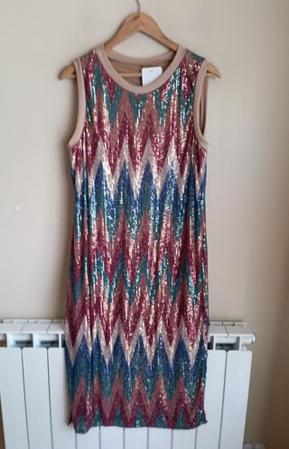 Vestido lentejuelas morado talla única