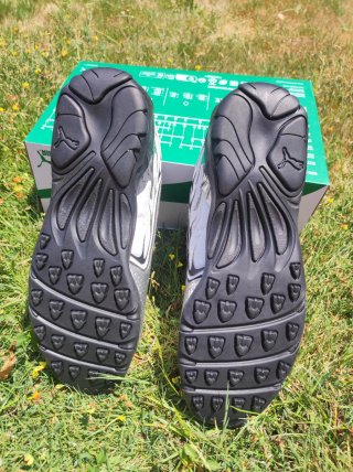 Zapatillas Puma Blancas y Plateadas