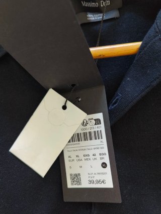 Polo Massimo Dutti punto azul marino Talla XL