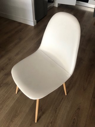 Sillas comedor o cocina blancas y madera ...