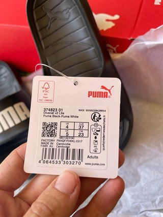 Chanclas Puma pala negra talla 37