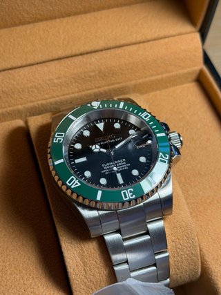 Seiko Submariner Starbucks 40mm Plata Verde