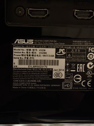 Monitor ASUS VX239H 23”,panel IPS, resoluc.Full HD