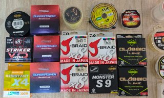 Lote Bobinas Hilos Trenzados y Fluorocarbonos