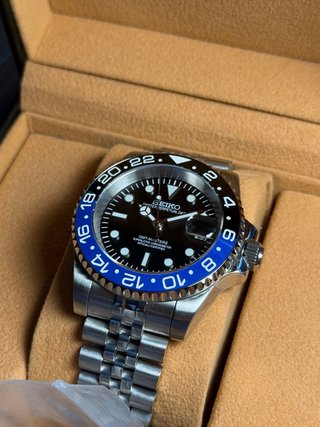 Seiko Mod GMT Batman 40mm Plata Azul