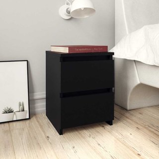 Comodini 2 pezzi Neri in Legno Multistrato 30x30x40cm