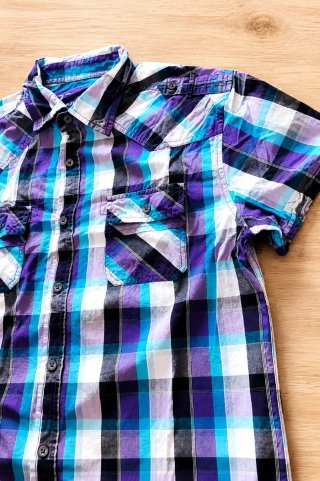 Camisa cuadros manga corta Clockhouse Talla L