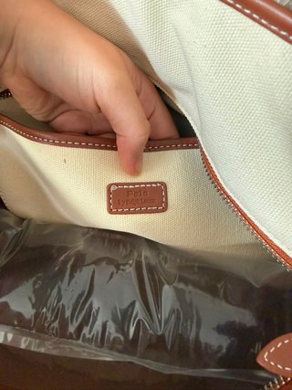 Bolso Tote Ralph Lauren Beige y Marrón