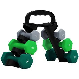 Set 6 Manubri Pesi (2x1 kg, 2x2 kg, 2x3 kg) da 12