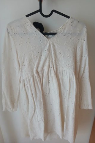 Vestido Zara branco bordado